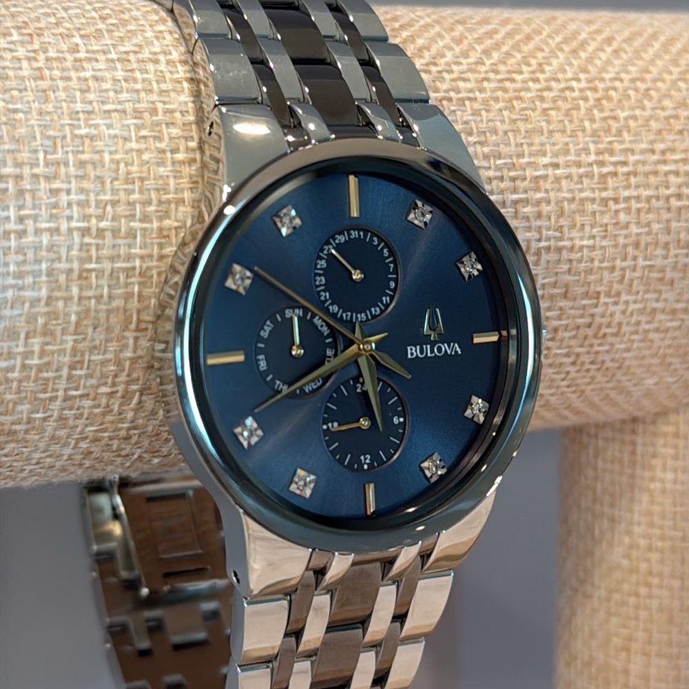 Bulova Men's Modern Diamond Accent Two-Tone Stainless Steel Bracelet Watch 40mm